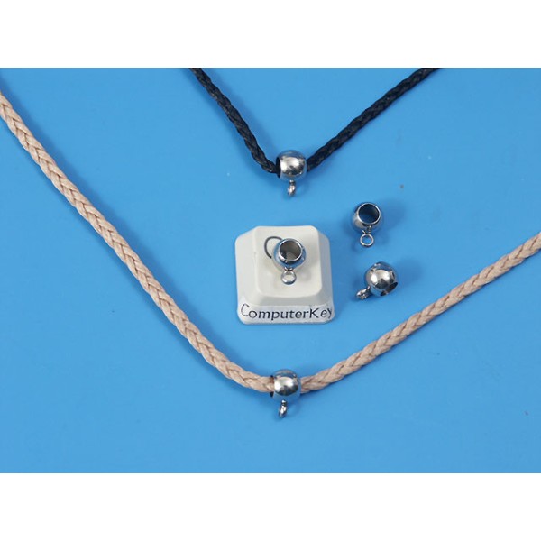 Plain stainless steel Bail with loop, 4mm hole