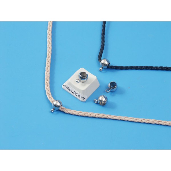 Plain stainless steel Bail with loop, 4mm hole