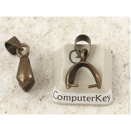 Pinch Bail, 20x7mm ice-pick bail, antiqued bronze