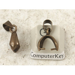 Pinch Bail, 20x7mm ice-pick bail, antiqued bronze