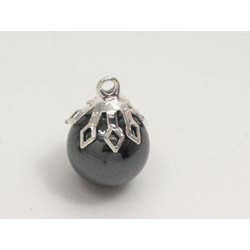 Bell Cap, 7mm, 7 prong, silver plate, per 50