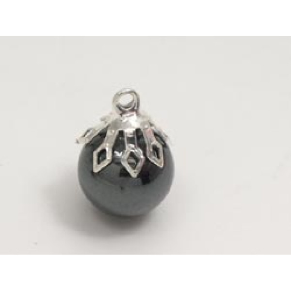 Bell Cap, 7mm, 7 prong, silver plate, per 50