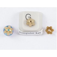 Bead Cap, 6.5mm, 6 petal flower filigree, raw brass