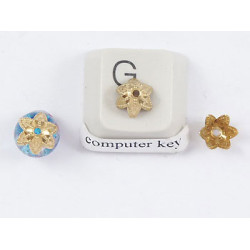Bead Cap, 6.5mm, 6 petal flower filigree, raw brass