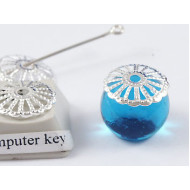 Bead Cap, 13mm, filigree, silver plate, bag of 100