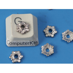 Bead Cap, 7mm, flower, nickel free nickel colour, bag of 50