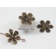 Bead Cap, 16mm, NF ant. bronze flower flake, bag of 50