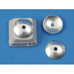 Bead Cap or spacer bead, 13mm cast plain round dome, antiqued silver, per 25