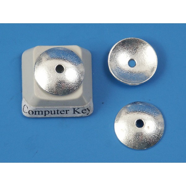 Bead Cap or spacer bead, 13mm cast plain round dome, antiqued silver, per 25