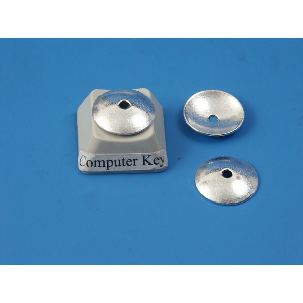 Bead Cap or spacer bead, 13mm cast plain round dome, antiqued silver, per 25