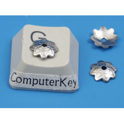 Bead Cap, 7mm, 8-petal daisy flower, stainless steel, bag of 100