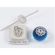 Bead Cap, 9mm, filigree, nickel plate, bag of 100