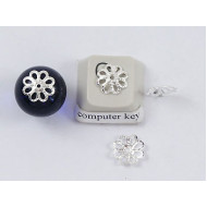 Bead Cap, 9mm, filigree,  silver plate, bag of 100
