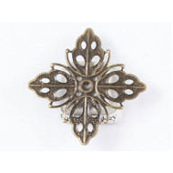 Bead Cap, 35mm, wrap, Flower, Antique Bronze
