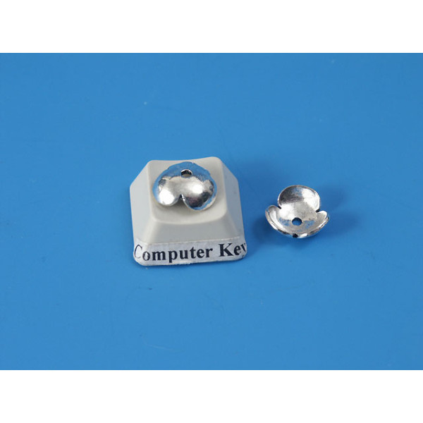 SECONDS: Bead Cap, 10mm, three petal flower, antiqued silver plate, each