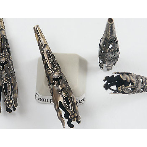 Bead Cap, Torch cone taper, antique brass