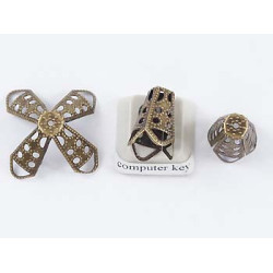 BULK PACK 50 Bead Caps, 10mm, NF ant. bronze taper