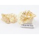 Bead Cap, 24mm, large filigree flower taper, gold plate