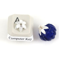 Bead Cap, 8mm, six petal flower filigree, silver plate, bag of 100