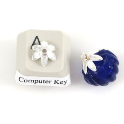 Bead Cap, 8mm, six petal flower filigree, silver plate, bag of 100