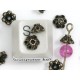 Bead Cap, 7mm, chunky cast antiqued bronze flower