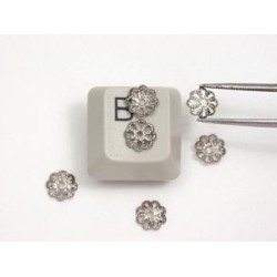 Bead Cap, 6mm, lacy, nickel, each