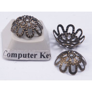 Bead Cap, 11mm, filigree, ant. bronze, bag of 50