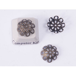 Bead Cap, 11mm, filigree, ant. bronze, bag of 50