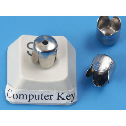 Bullet End, scalloped edge, platinum colour, each