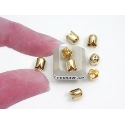 Bullet End, scalloped edge, gold plate, each