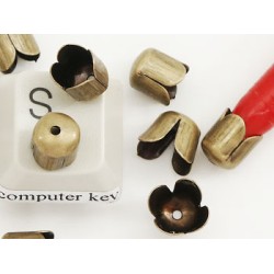 Bullet End, scalloped edge, NF antique bronze, each