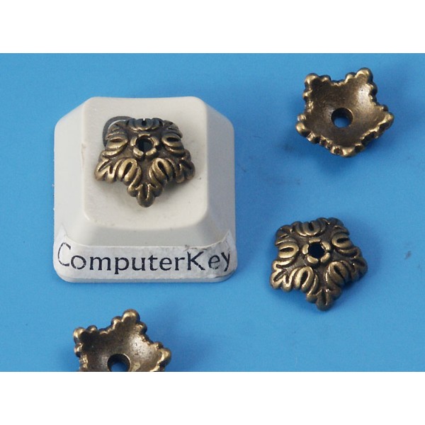 Bead Cap, 5-Leaf, woodland, 10mm, antiqued bronze, bag 50