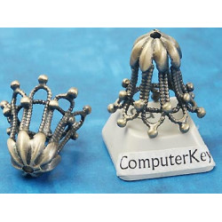 Bead Cap, 8.8mm, big fancy bronze flower, each