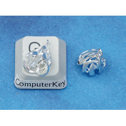 Bell cap, fancy with prong, silver plate