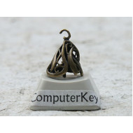 Bell cap, fancy with prong, antiqued bronze