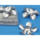 Bead Cap, 15mm, 5-petal hibiscus flower, 316 stainless steel, bag of 100