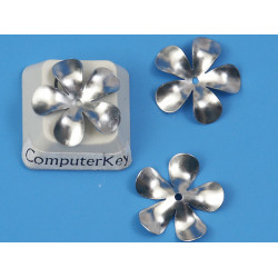 Bead Cap, 15mm, 5-petal hibiscus flower, 316 stainless steel, bag of 100