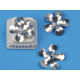 Bead Cap, 15mm, 5-petal hibiscus flower, 316 stainless steel, bag of 100
