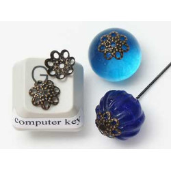 Bead Cap, 8mm, open flower, antique bronze