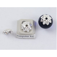 Bead Cap, 11mm, silver plate flower cap, bag of 50