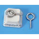 Pendant Eyelet, screw thread, nickel colour 16x8mm, per 100