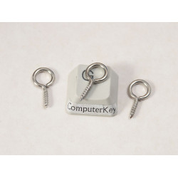 Pendant Eyelet, screw thread, nickel colour 16x8mm, per 100