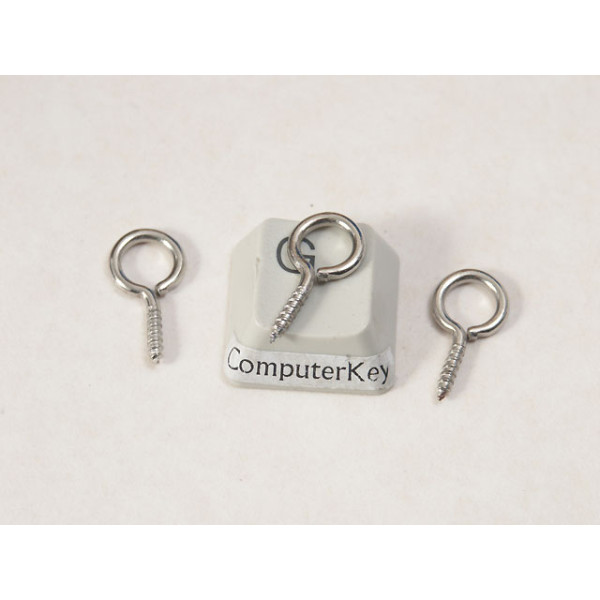 Pendant Eyelet, screw thread, nickel colour 16x8mm, per 100