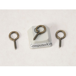 Pendant Eyelet, screw thread, antiqued bronze, 16x8mm, per 100
