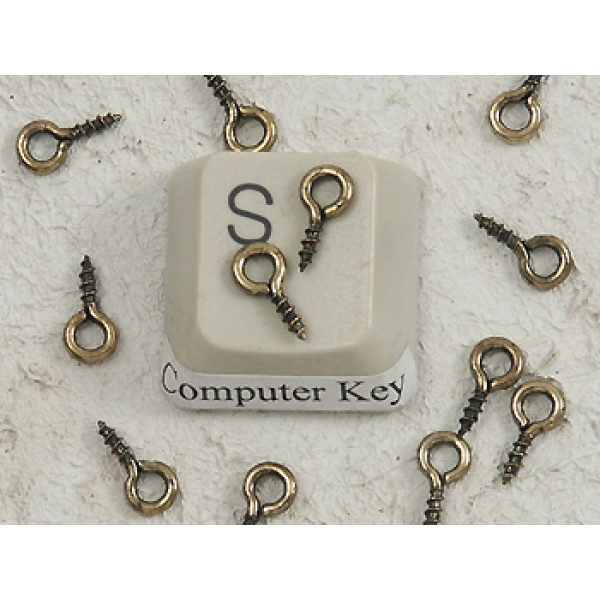 Pendant Eyelet, antique bronze plated, 8x4mm, per 100