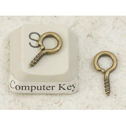 Pendant Eyelet, screw thread, antiqued bronze, 12x6mm, per 100