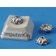 Bead Cap, 8mm, cast flower, platinum colour, bag of 50