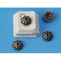 Bead Cap, 8mm, cast antiqued bronze flower, bag of 50