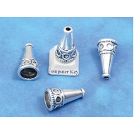 Large Cone Bead Cap, 23mm, antiqued silver