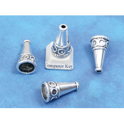 Large Cone Bead Cap, 23mm, antiqued silver